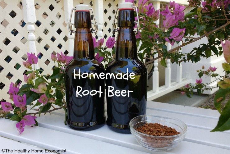 homemade root beer in bottles