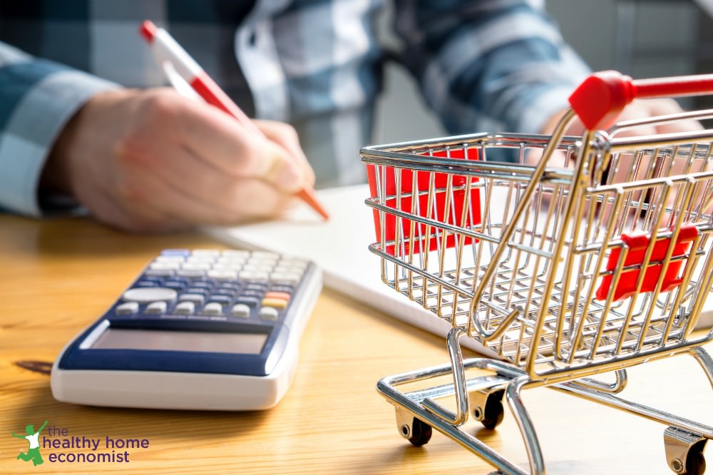 man planning food budget to eat healthy