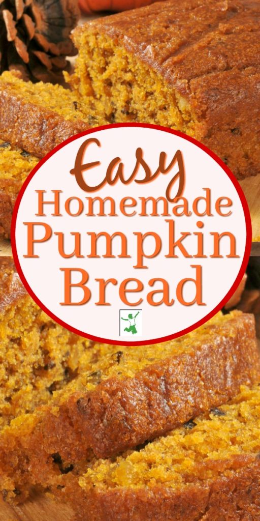 Easy homemade pumpkin bread slices on counter