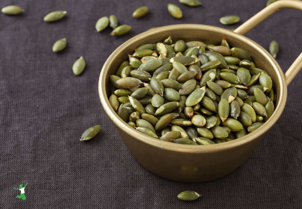 homemade soaked pepitas in a bowl
