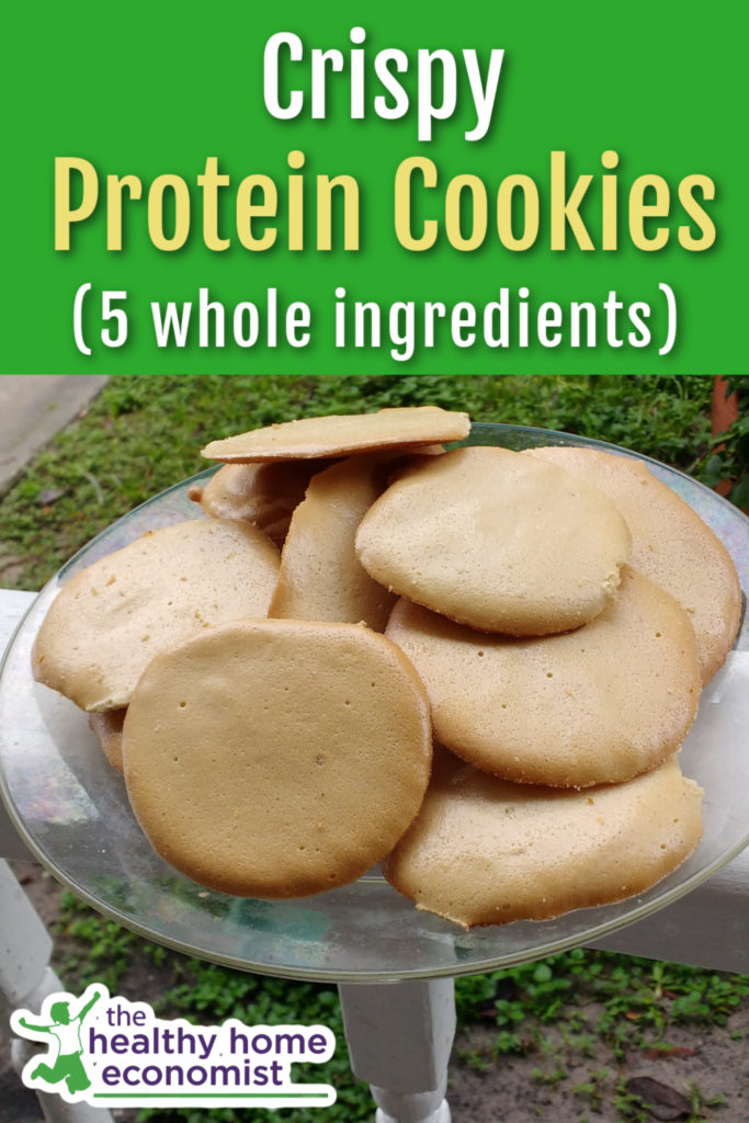 crispy protein cookies on a platter