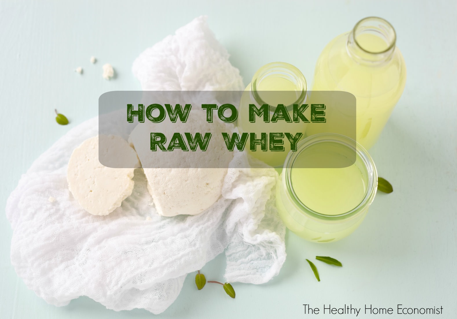 fresh whey in a glass jar on the counter