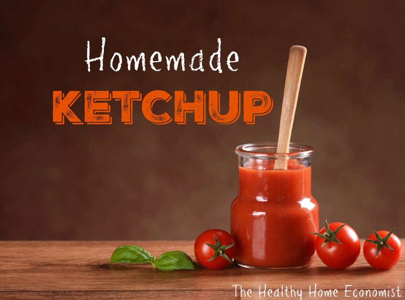 homemade fermented ketchup in a glass jar with wooden spoon
