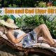 woman sunning on a patio after taking cod liver oil