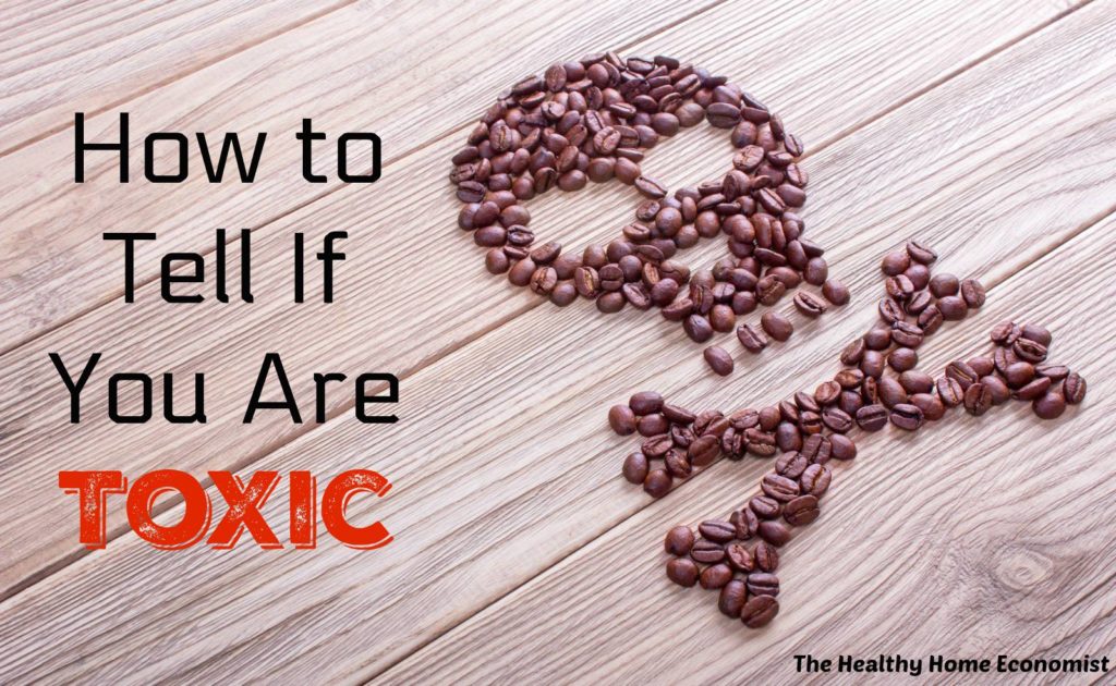 toxicity sign on a wooden table