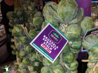 raw brussels sprouts at farmers market
