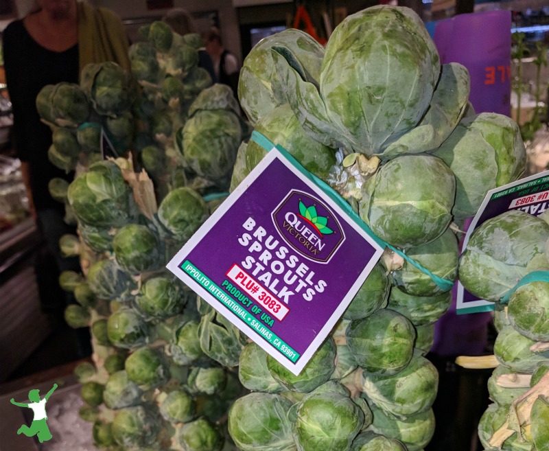 raw brussels sprouts at farmers market