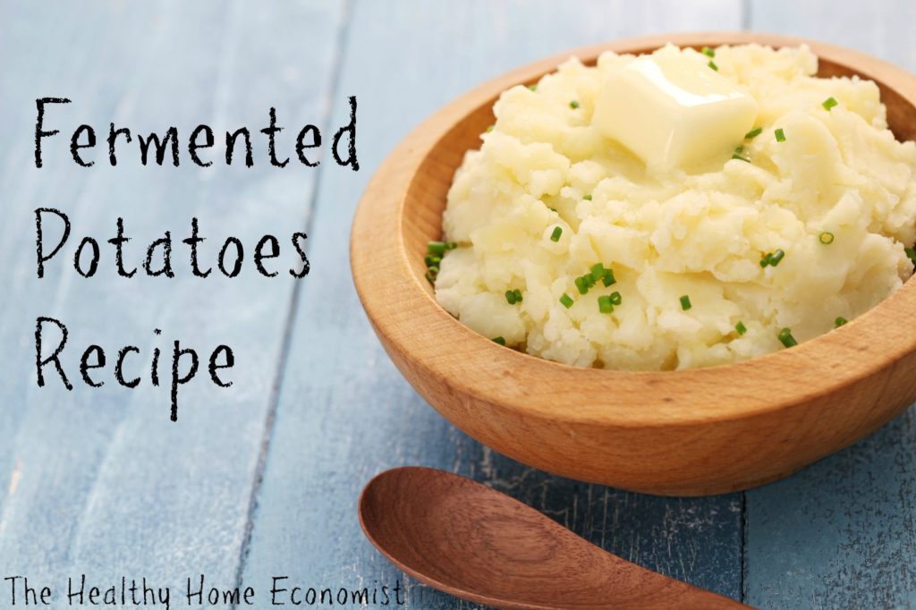 fermented potatoes in a bowl with butter