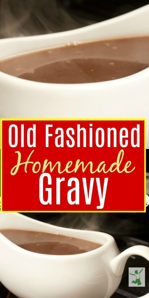 Old fashioned homemade gravy in a sauce boat