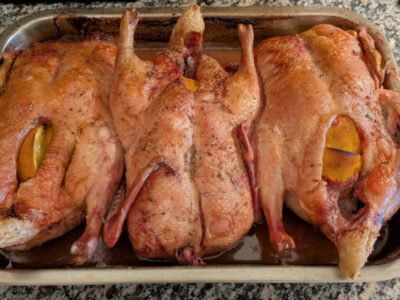 duck in roasting pan