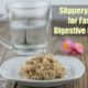 slippery elm herb on a plate with glass of water