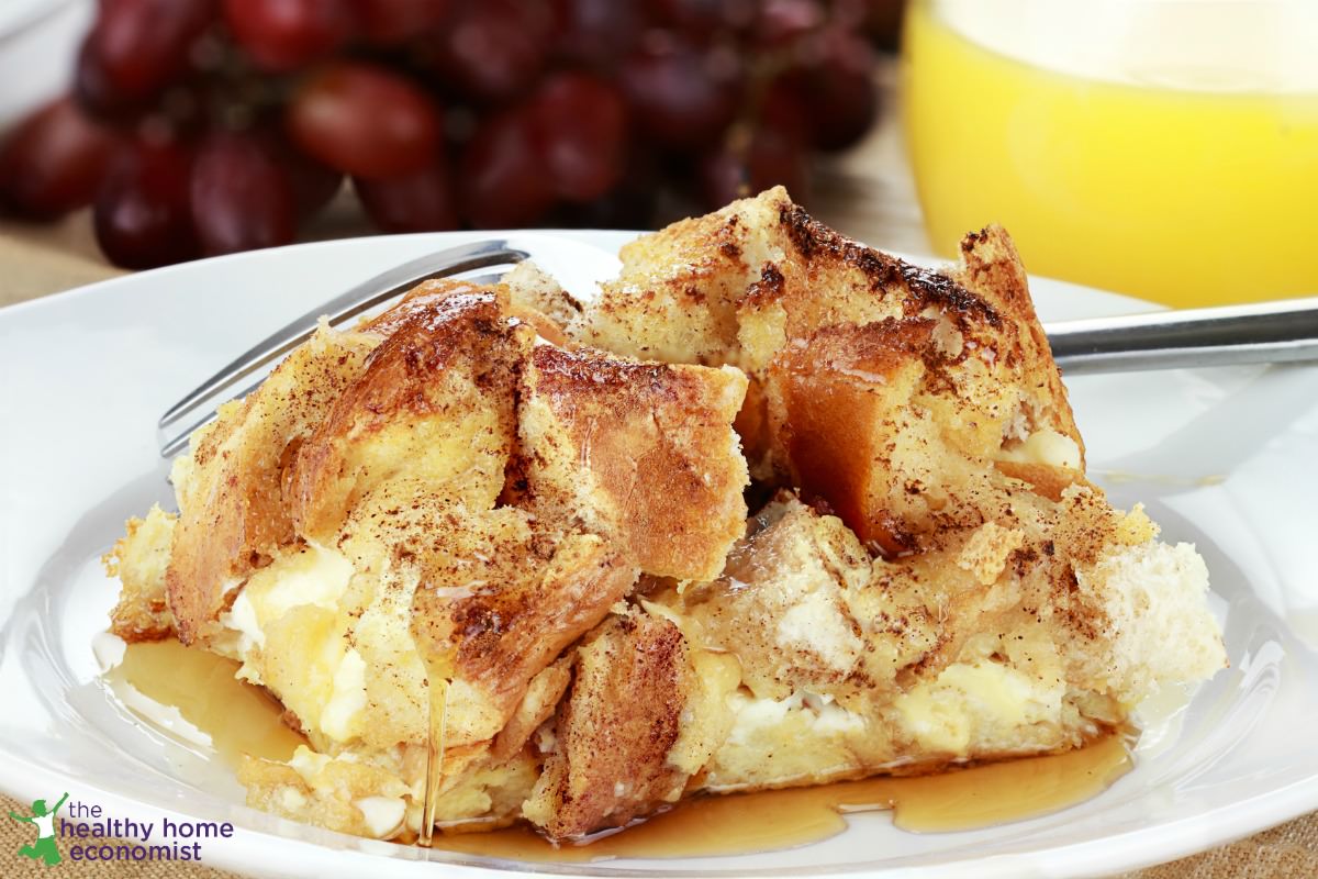 french toast casserole slices on a plate