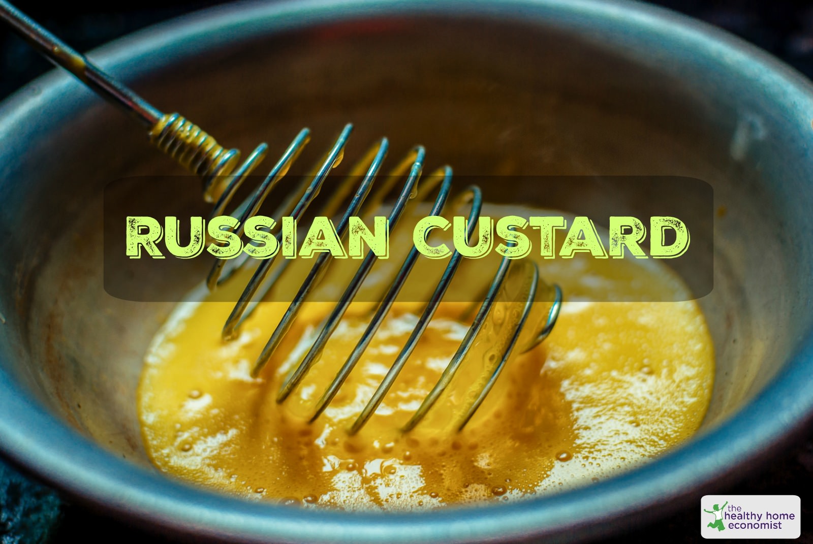 russian custard whipped in a stainless bowl