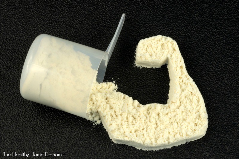 protein powder in a scoop