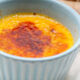 classic egg custard pudding in white ramekin