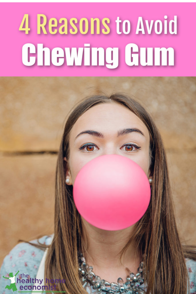 teenager chewing bubble gum