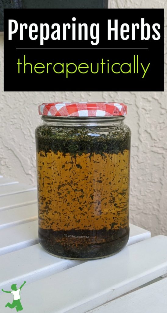 infusion of tea leaves in a glass jar