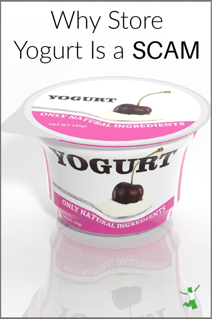 commercial sweetened yogurt in a container