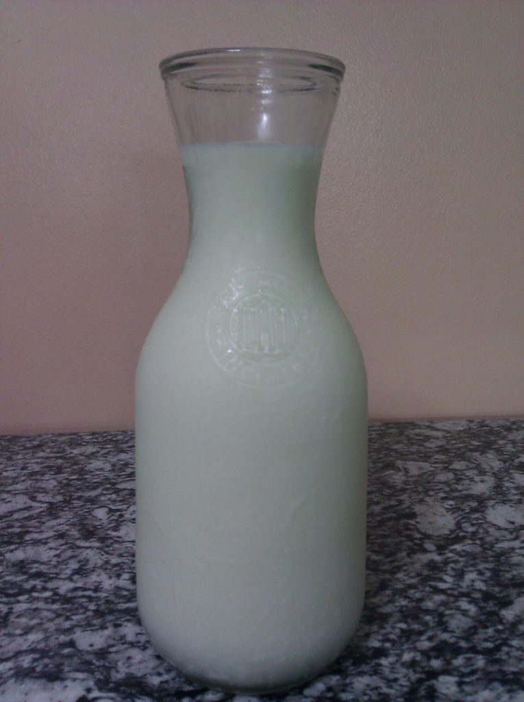 carafe of raw milk