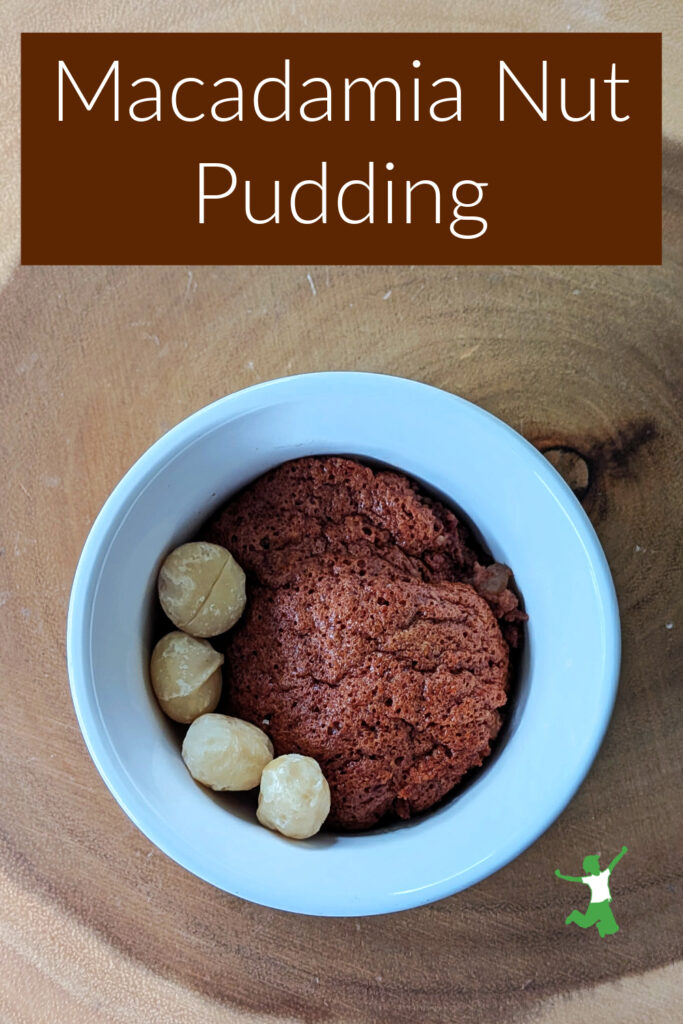 warm macadamia pudding in ramekin