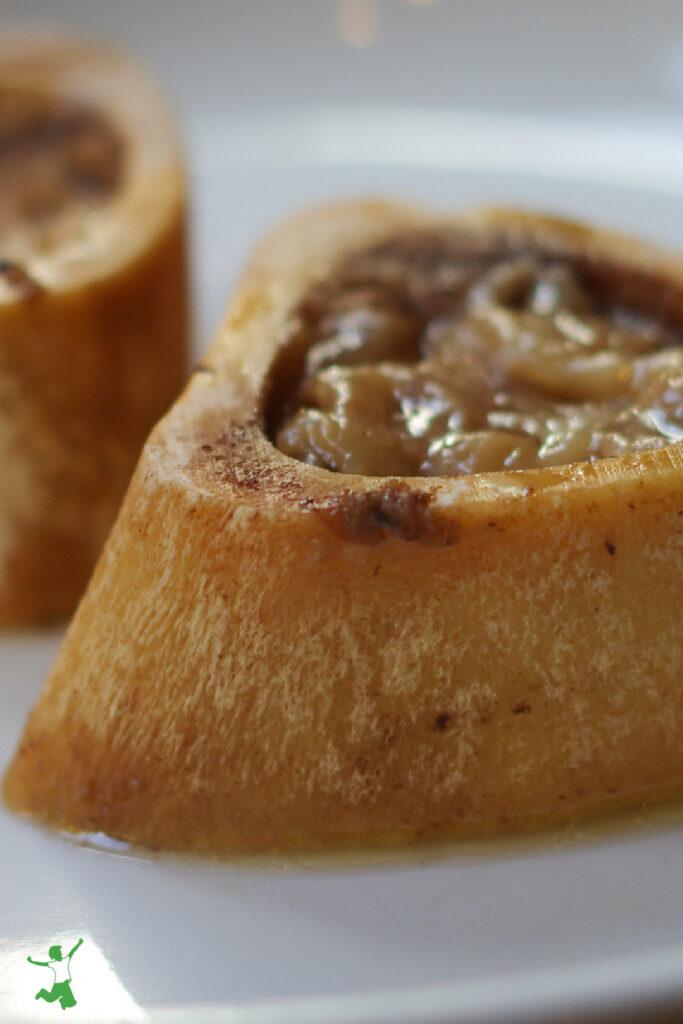 close up of roasted piece of marrow bone