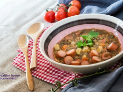 spanish bean soup in a bowl