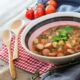spanish bean soup in a bowl