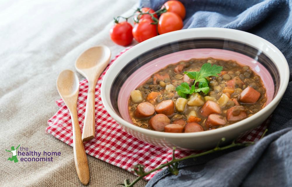 spanish bean soup in a bowl