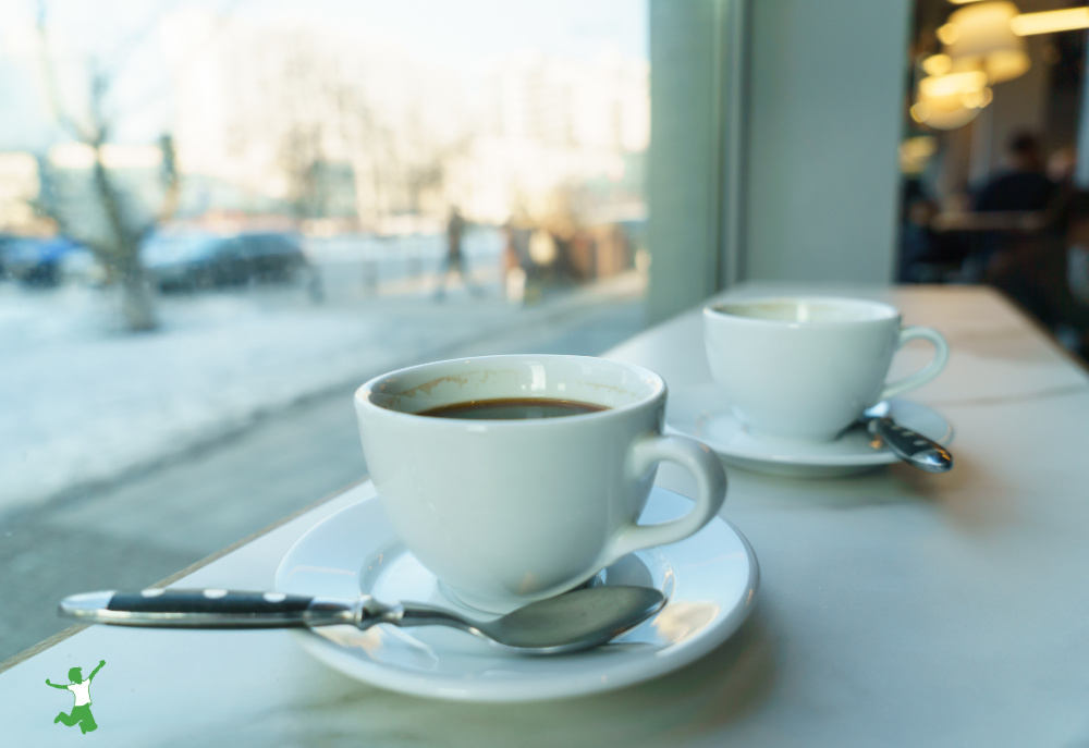 white cup of coffee for a person with Celiac