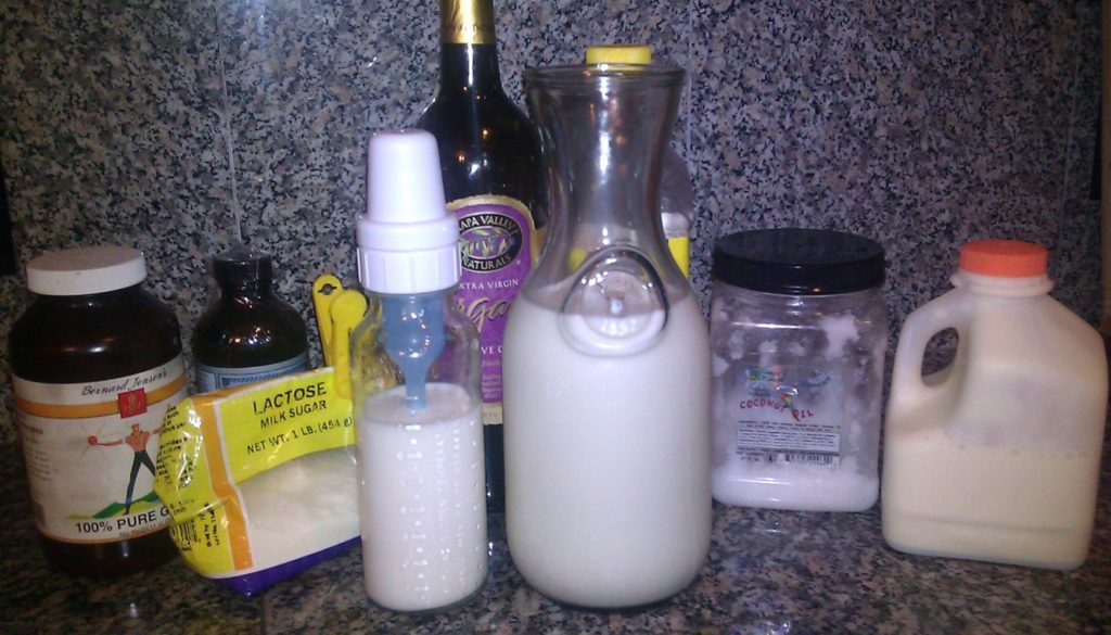 Homemade raw milk baby formula ingredients