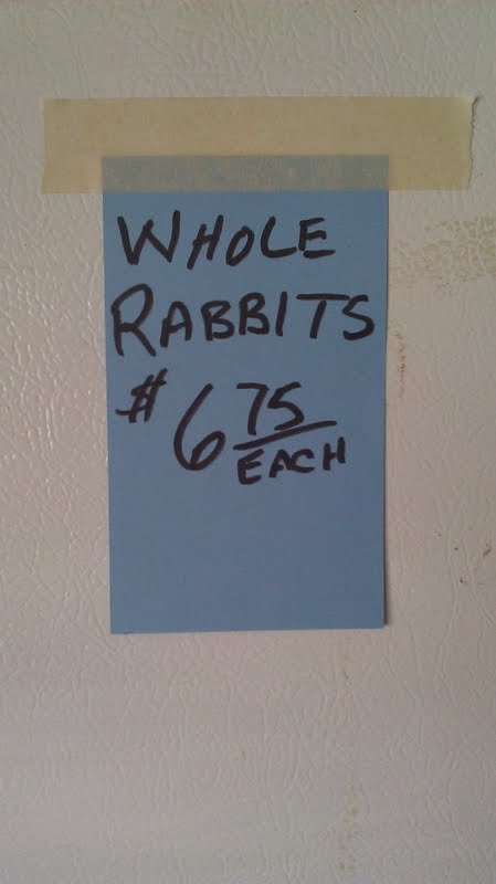butcher sign for whole rabbits