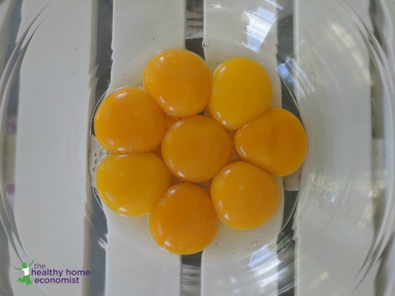 egg yolks on a plate