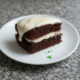cake with real buttercream frosting on a white plate