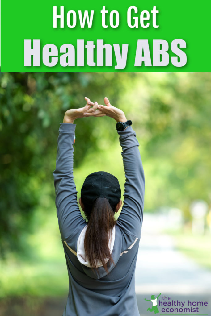 healthy woman with strong abdominal muscles