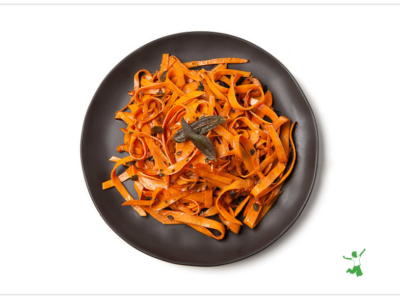 homemade sweet potato pasta on a platter