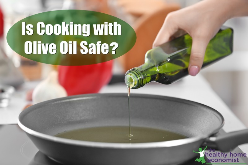 Woman pouring olive oil into a pan on the stove