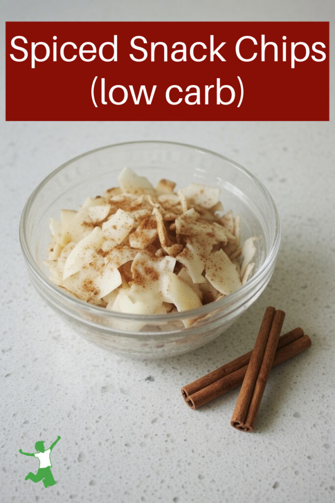 spiced low carb snack chips in a bowl
