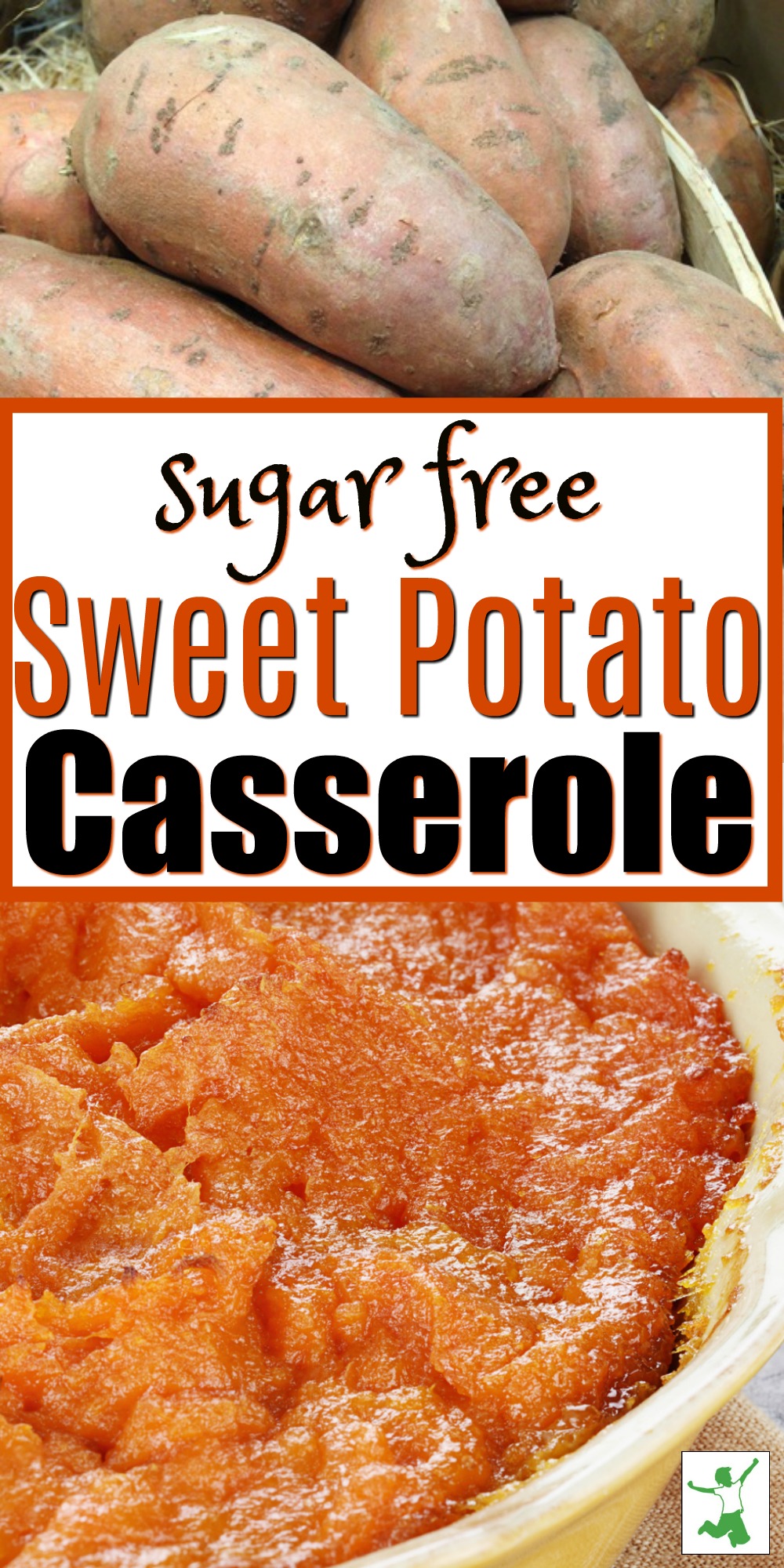 sugar free sweet potato casserole in a dish