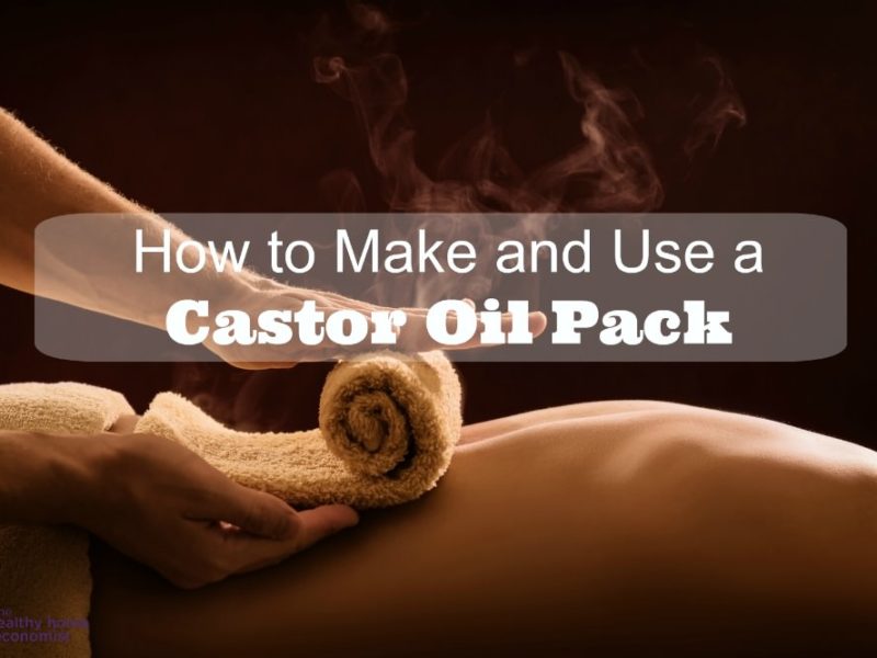 castor oil pack on a woman's abdomen