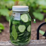 cultured cucumber chips in glass jar