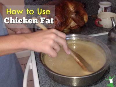 woman using chicken fat to make gravy