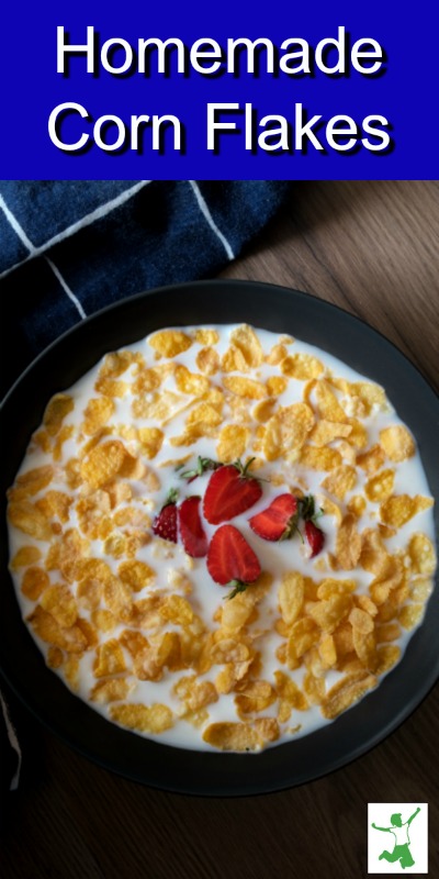 diy corn flakes in a bowl with milk