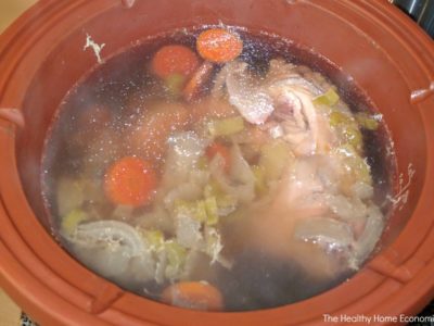 simmering bone broth