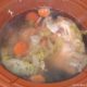 simmering bone broth