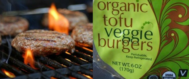 barbecue meat vs veggie burgers