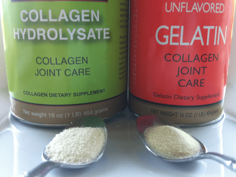 jars of Collagen hydrolysate and gelatin
