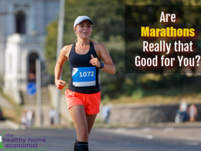 woman with health problems running a marathon