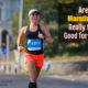 woman with health problems running a marathon