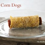 homemade corn dog on a plate