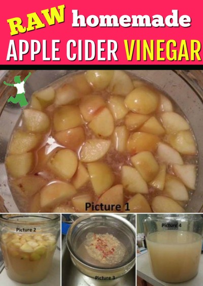 fermenting apple cider vinegar in large glass jar